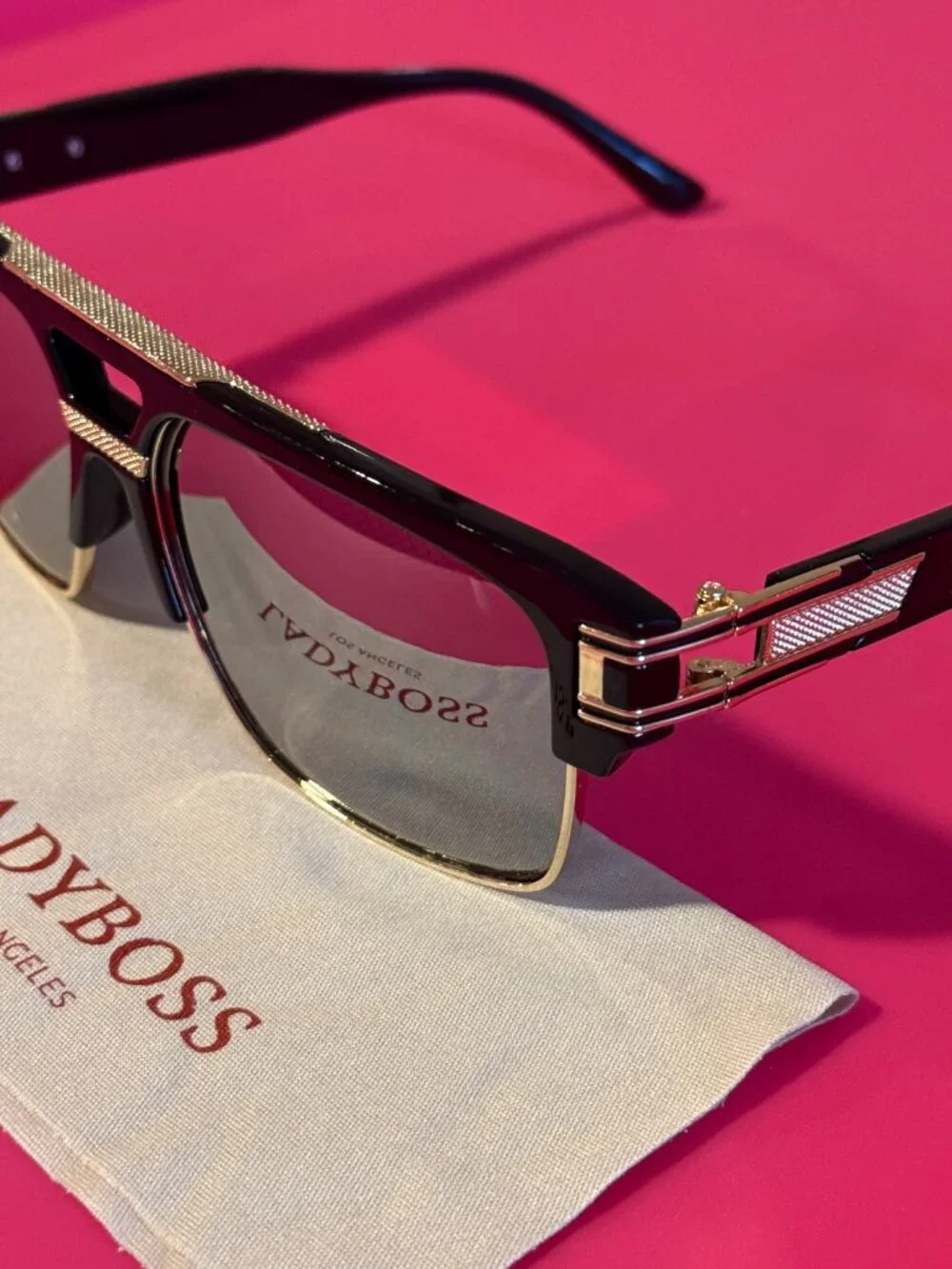 LadyBoss Capitals Mirrored Black Sunglasses
